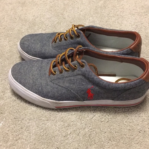 polo ralph lauren vaughn chambray herringbone sneakers